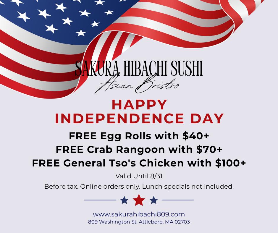 Sakura hibachi sushi Menu