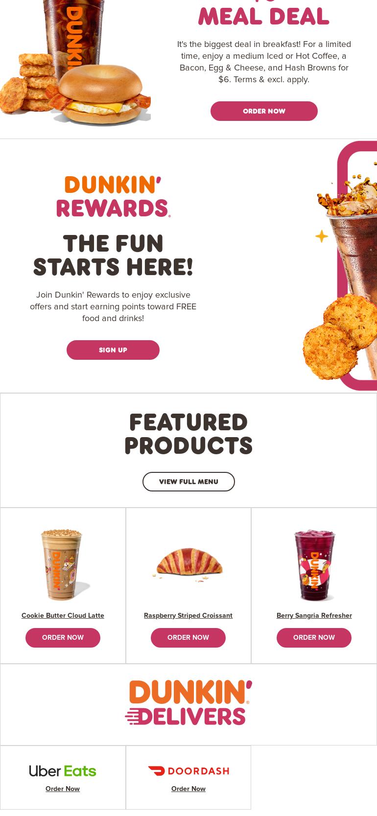 Dunkin' Menu