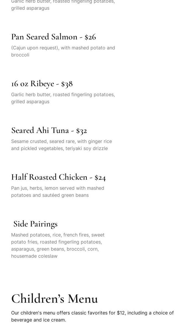 Oak & Orchard Tap & Table Menu