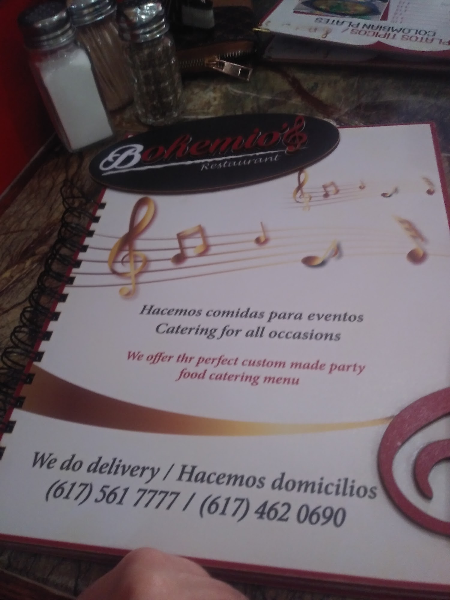 Bohemios Restaurant & Bar Menu