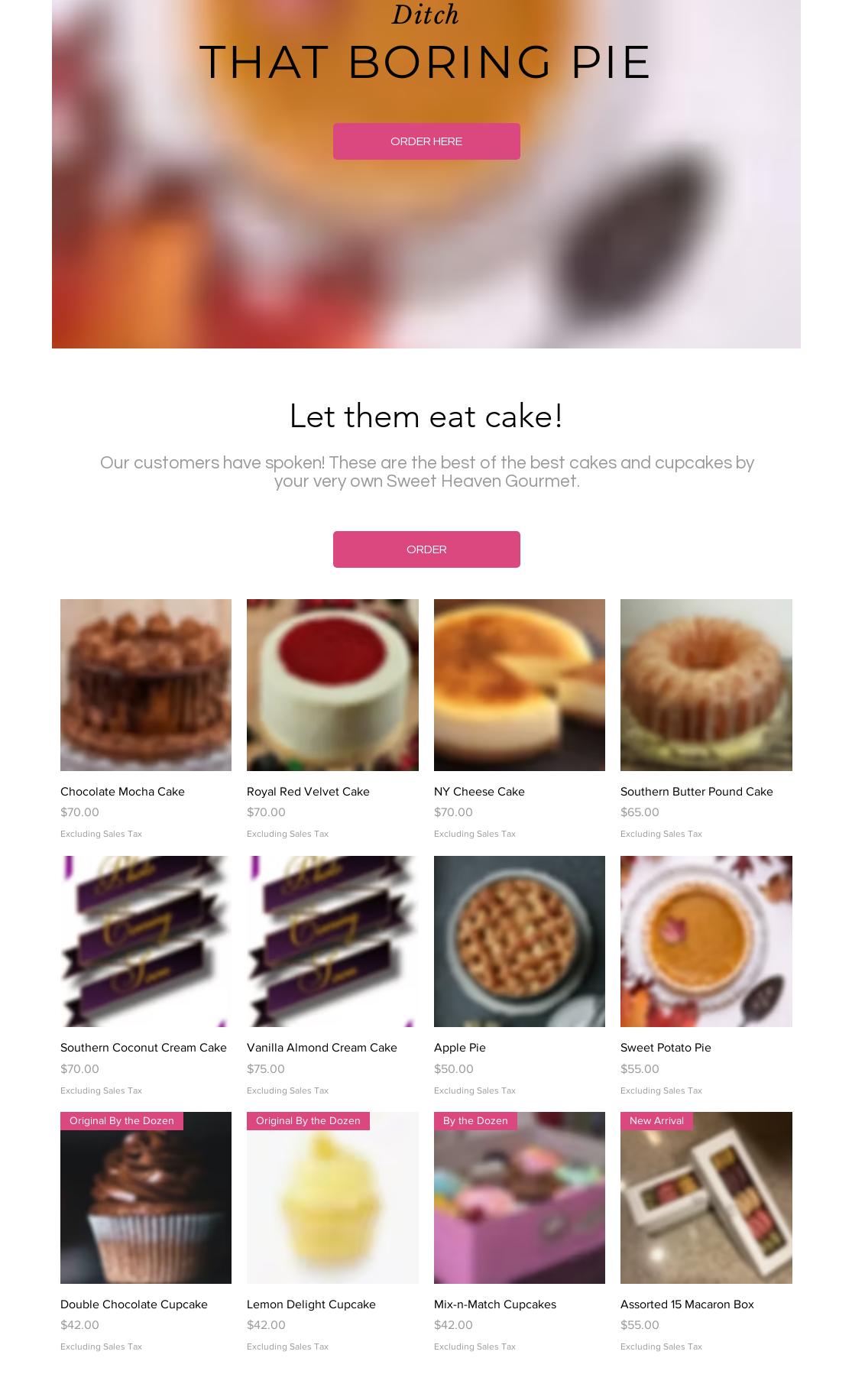 Sweet Heaven Gourmet LLC Menu