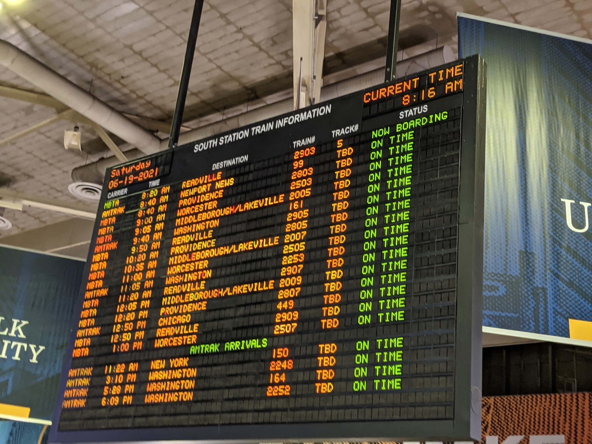 Amtrak Metropolitan Lounge - Boston South Station Menu