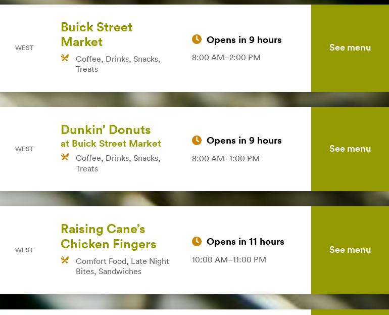 Dunkin’ Donuts Menu