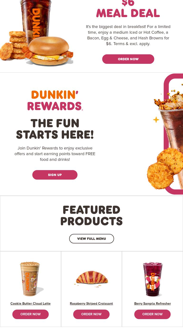 Dunkin' Menu