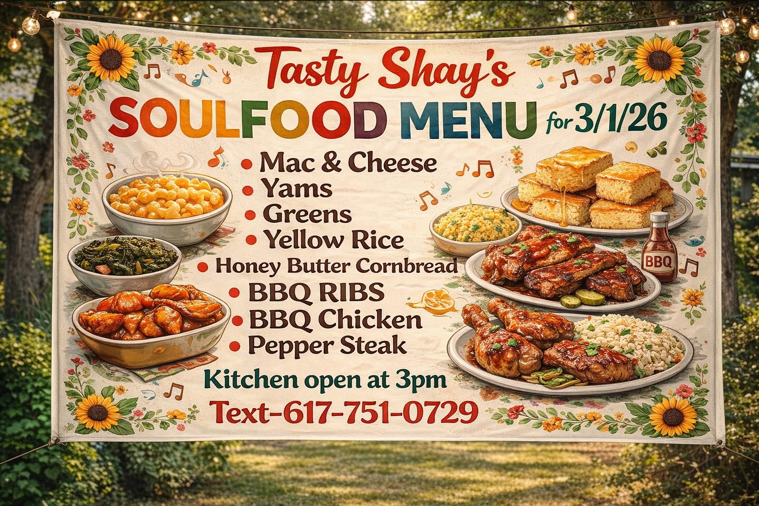 Tasty Shay's SoulFood LLC. Menu