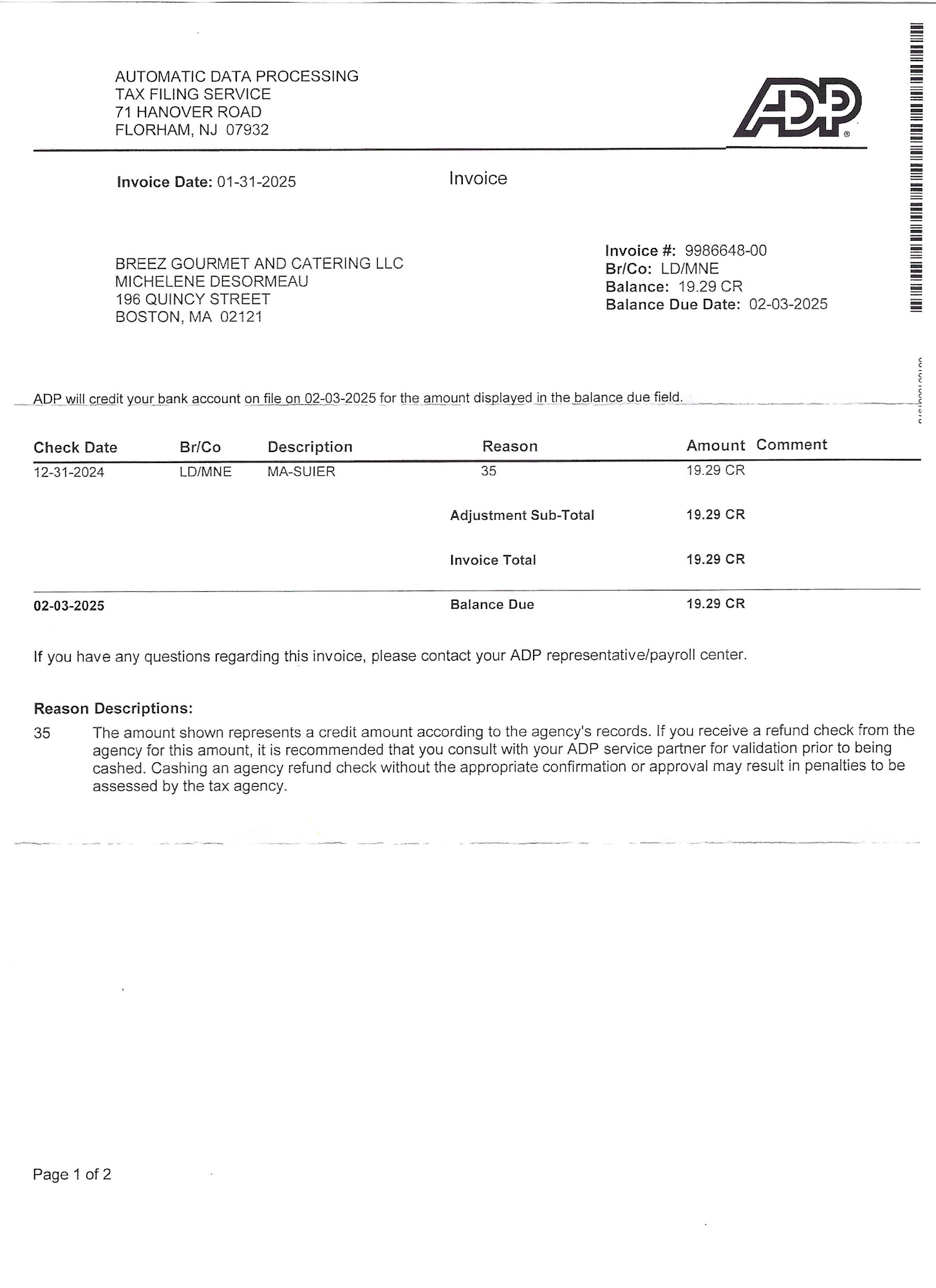 Breez Gourmet Catering LLC Menu