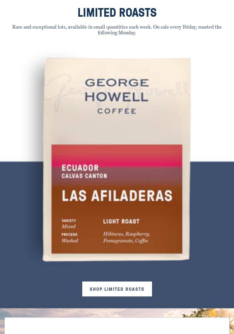 George Howell Coffee Menu
