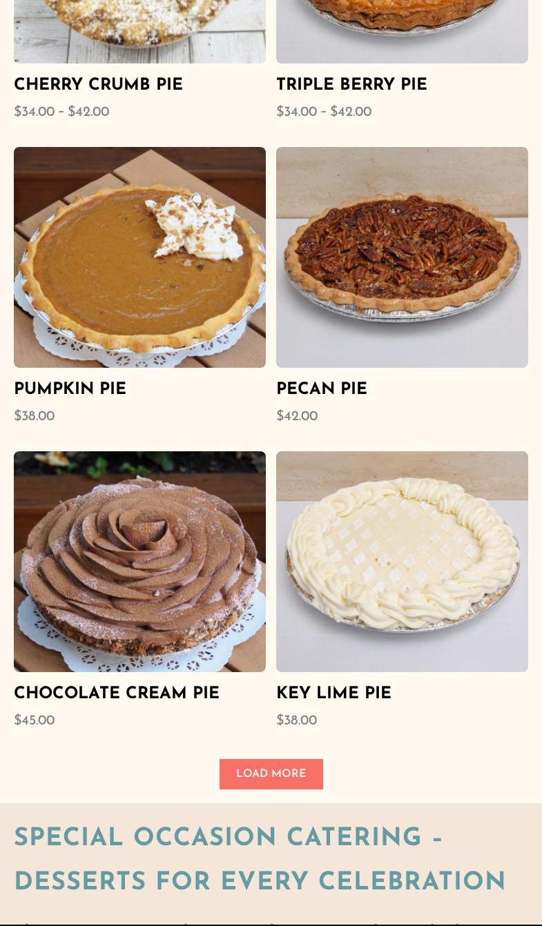 Mia's Brooklyn Bakery Menu