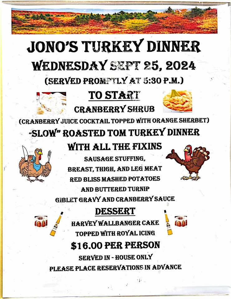 Weary Travelers Menu