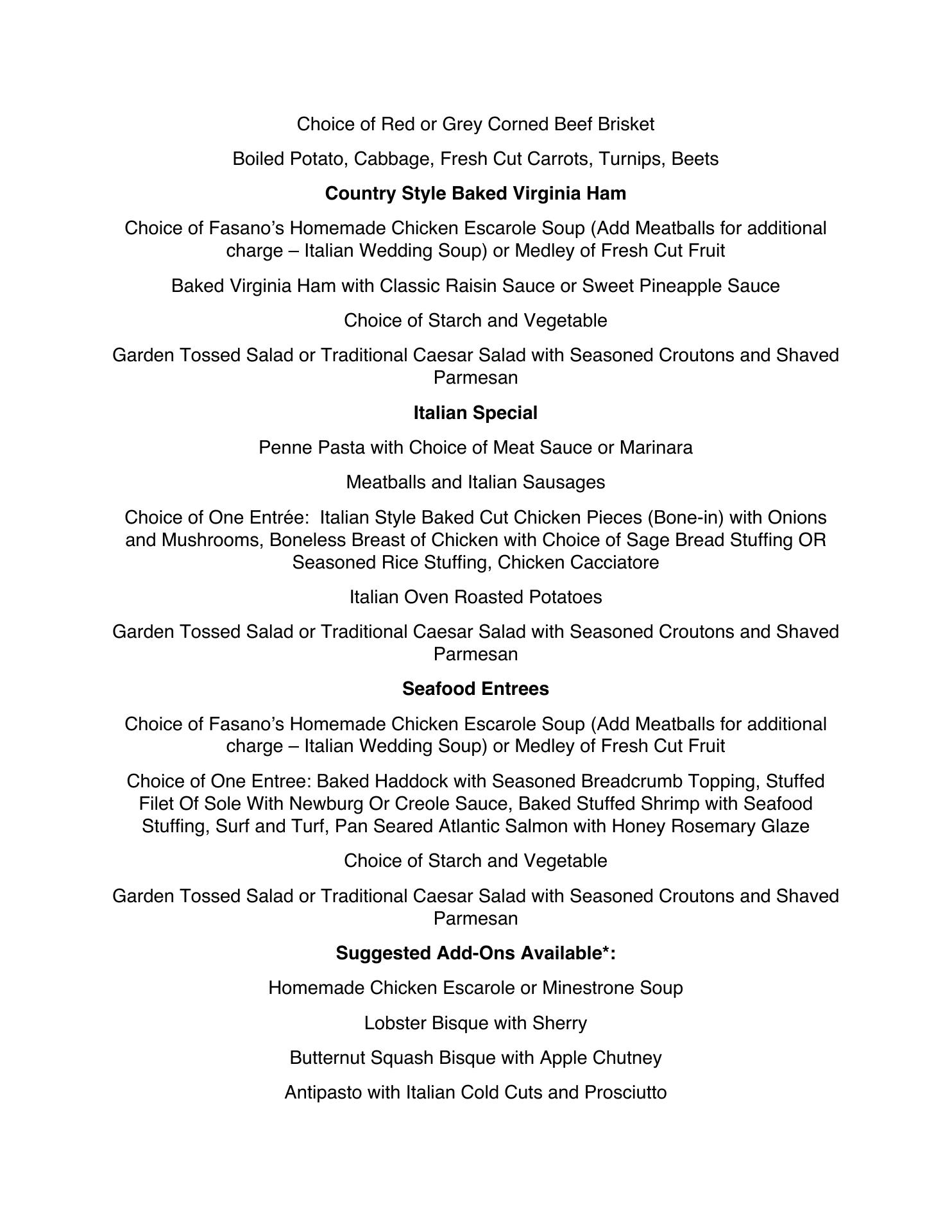 Fasano's Catering Menu