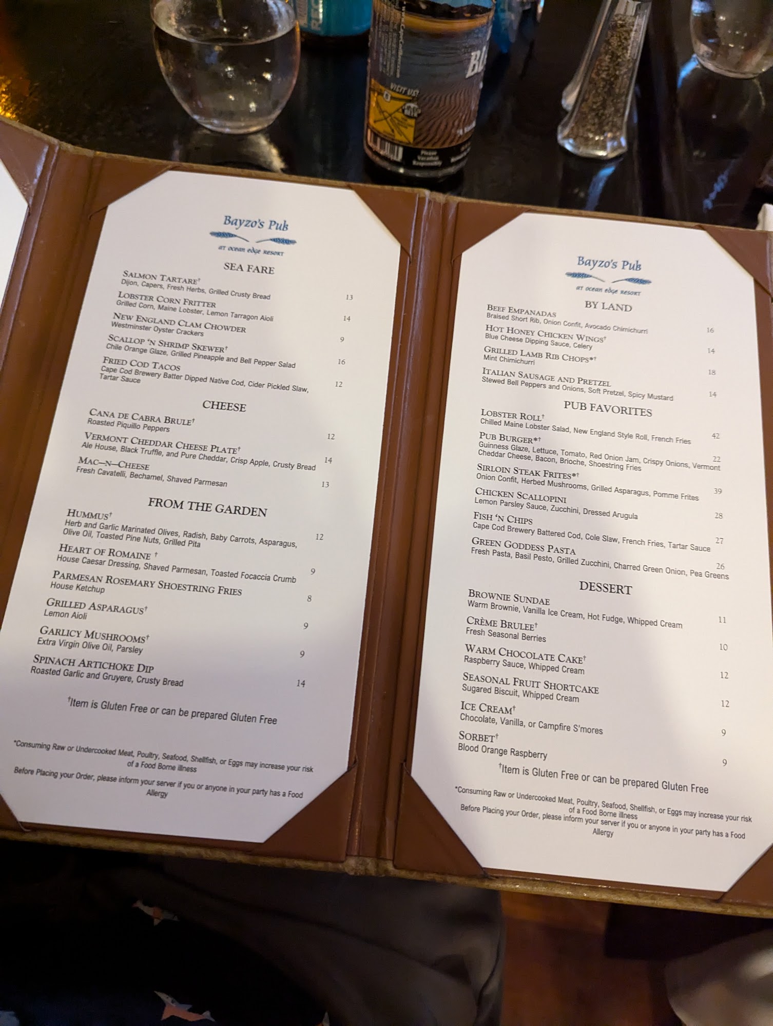Bayzo's Pub Menu