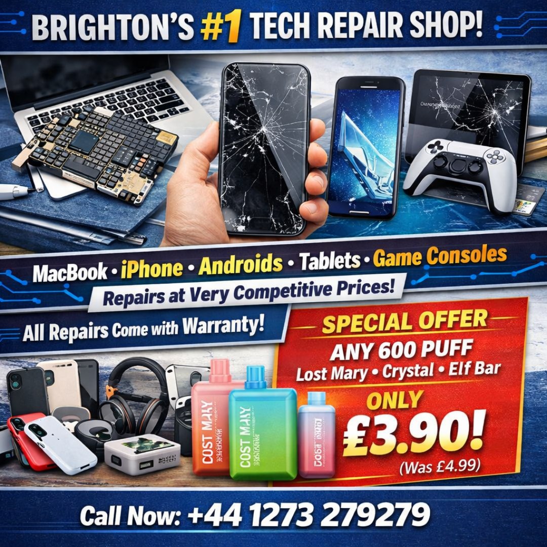 Brighton iPhone Repair, iPad Glass Fix, Macbook Screen Replacement