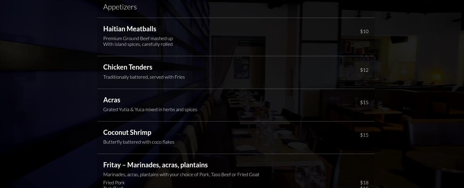 Tamboo Bistro Menu