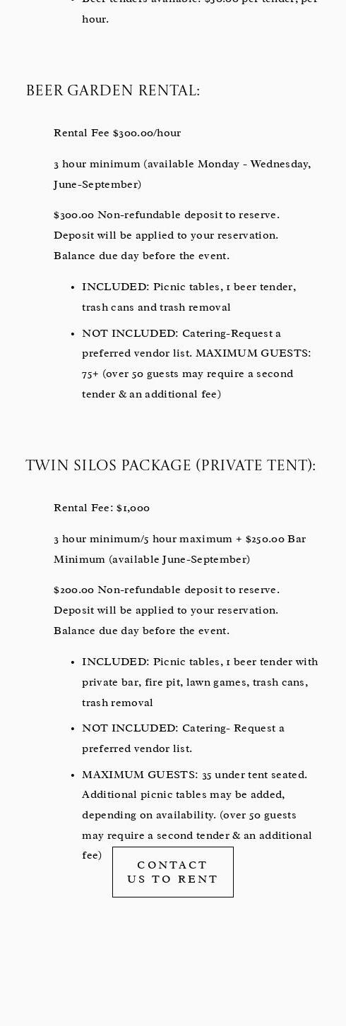 Oakholm Brewing Company Menu