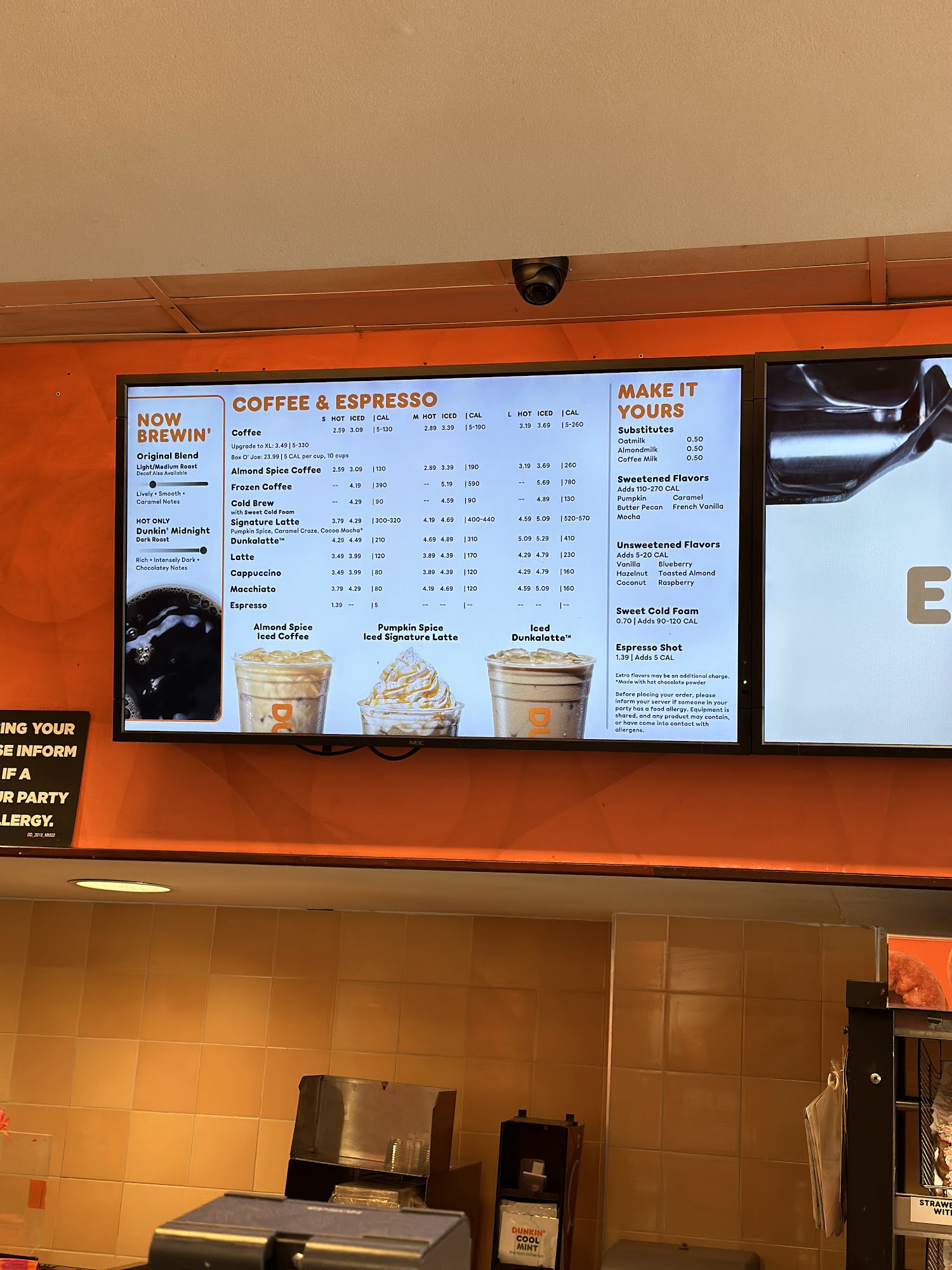 Dunkin' Menu