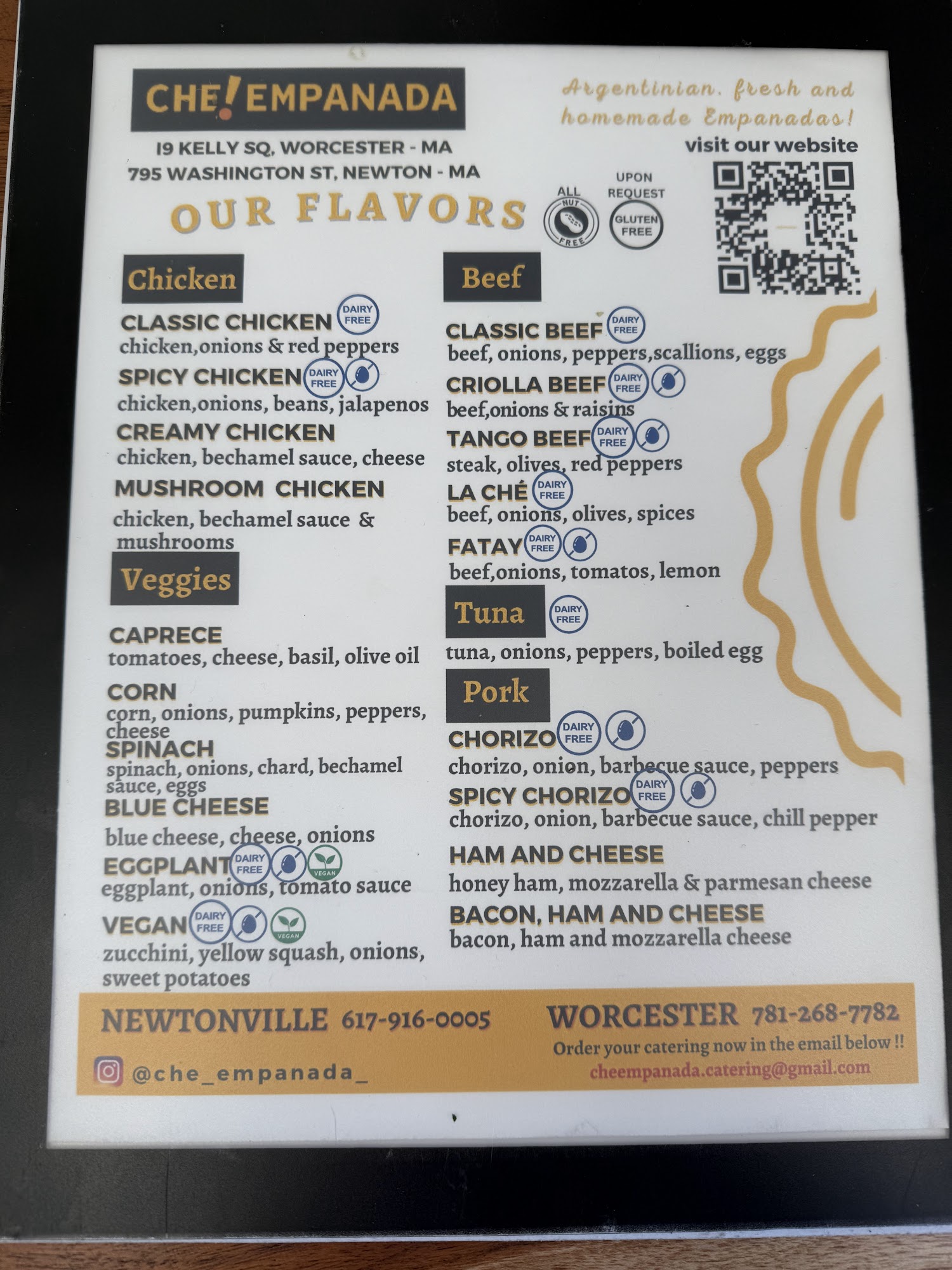 Che Empanada Menu