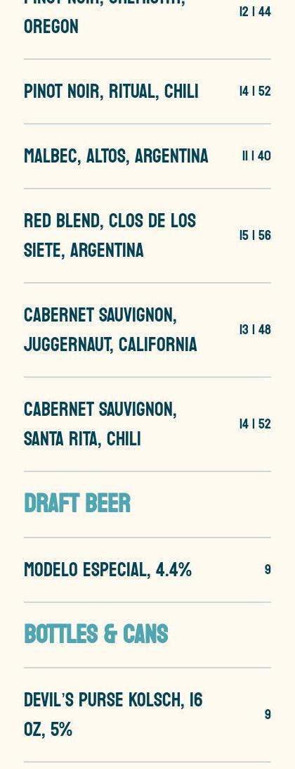 Codo Mexican Kitchen Menu