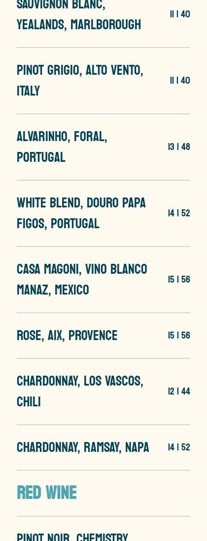 Codo Mexican Kitchen Menu