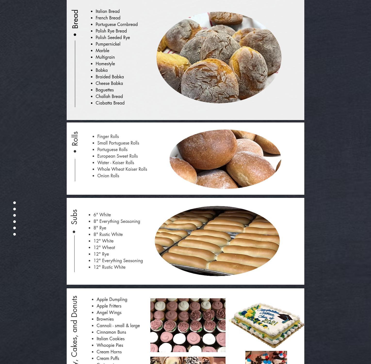 Bernardino's Bakery Menu