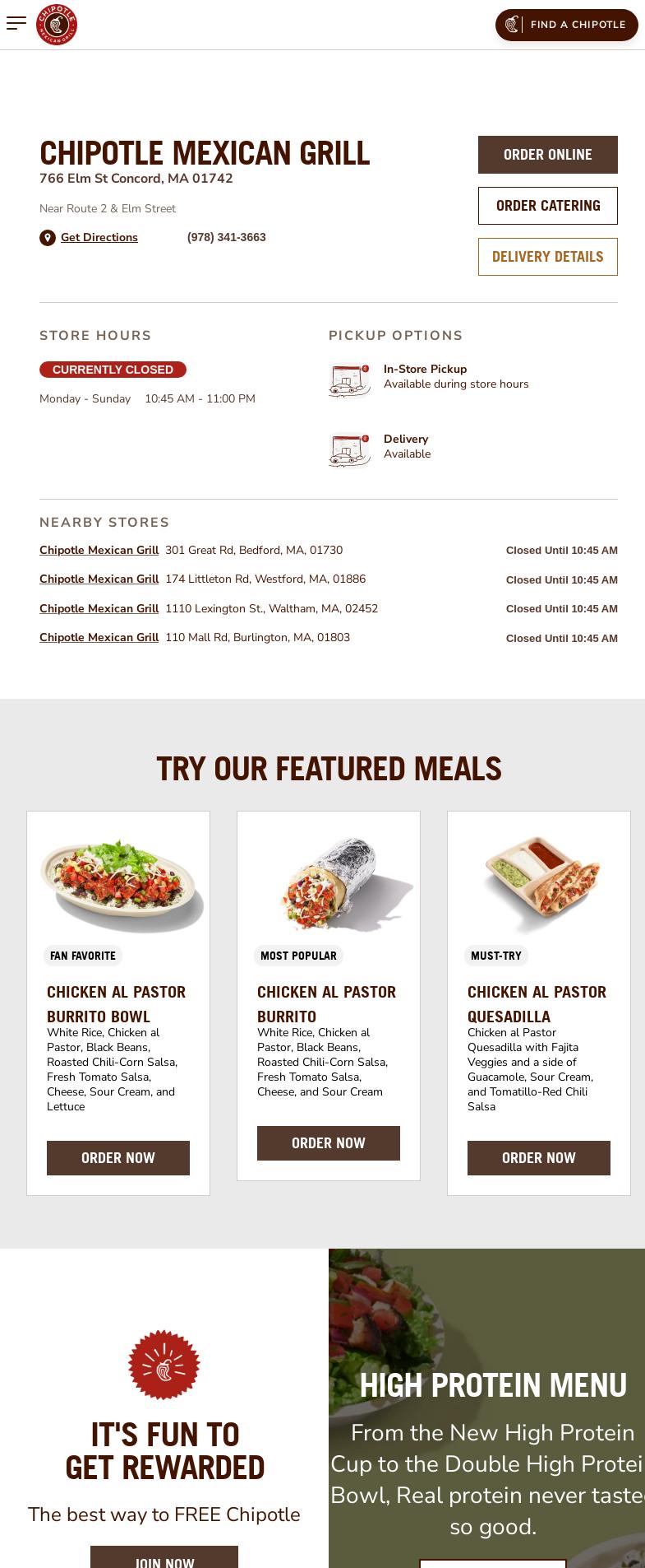 Chipotle Mexican Grill Menu