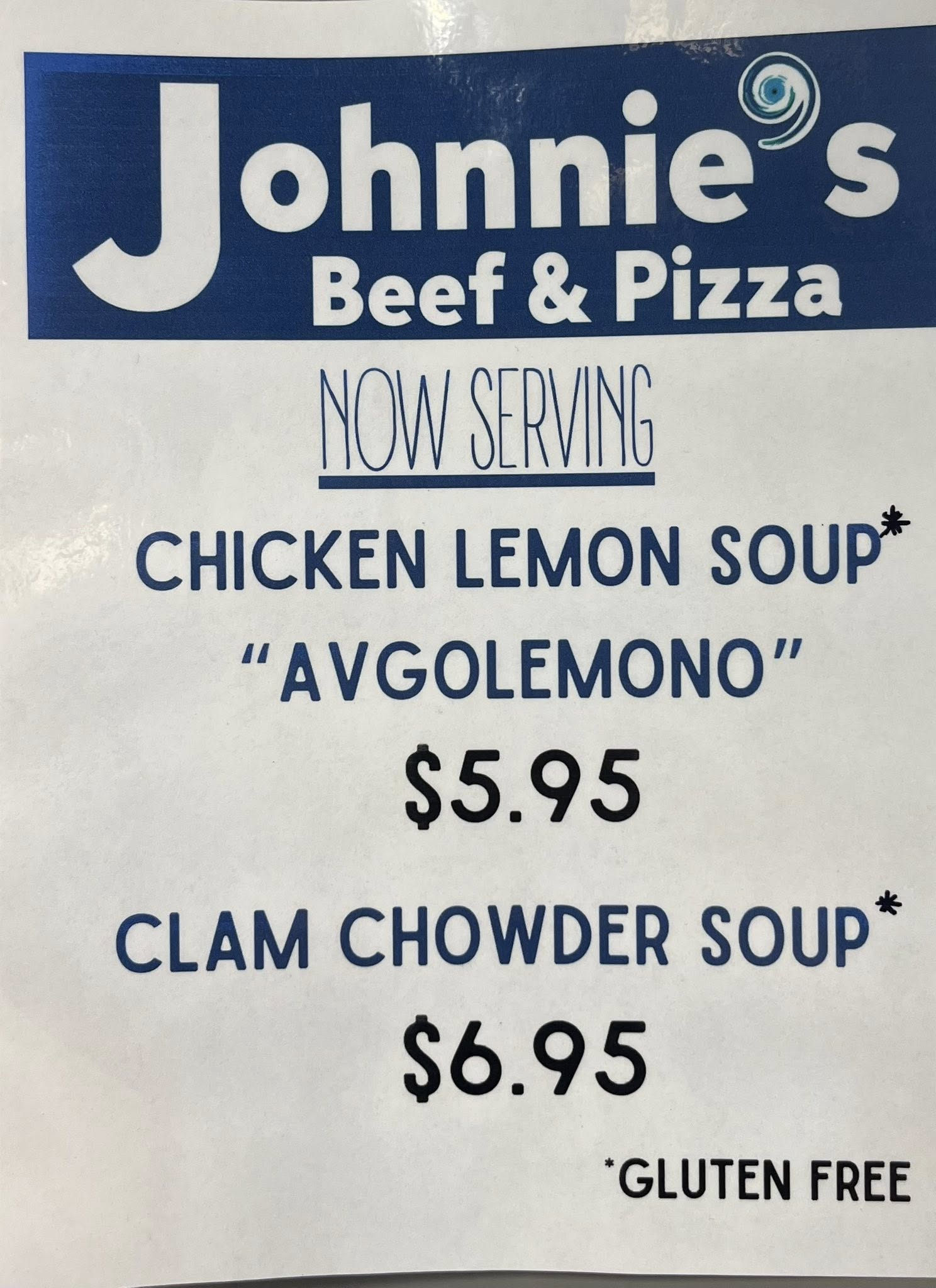 Johnnie's Beef and Pizza Menu