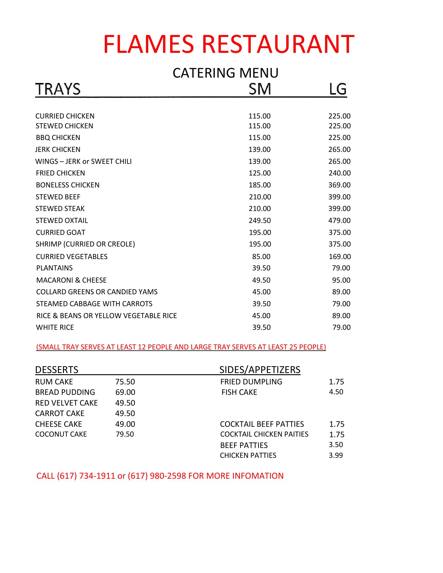 Flames Menu