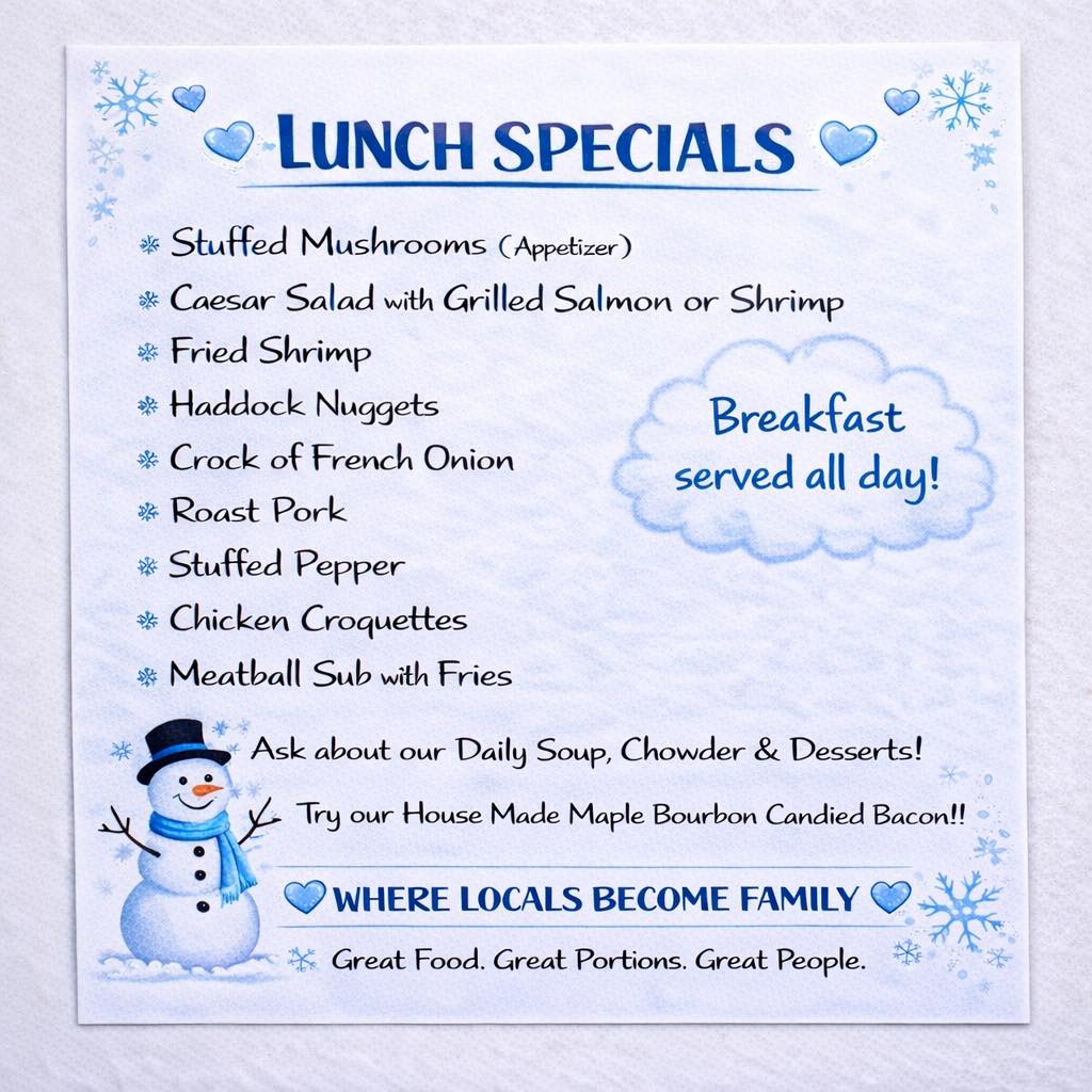Locals Diner Menu