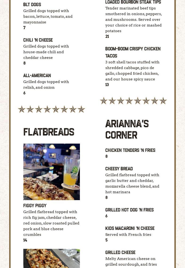 Upside Food N Drink Menu