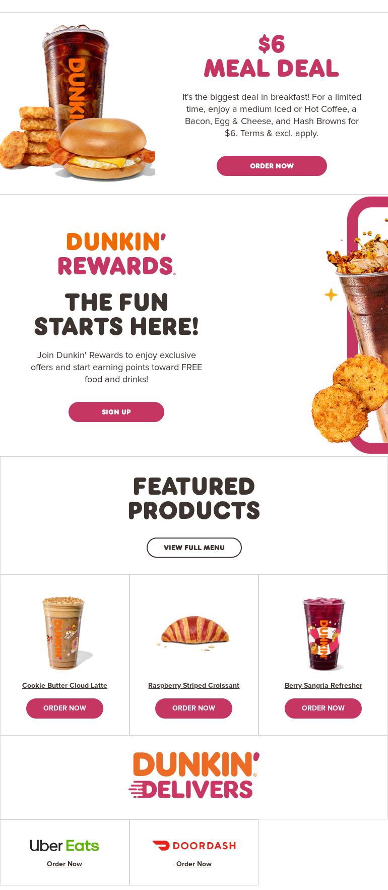 Dunkin' Menu