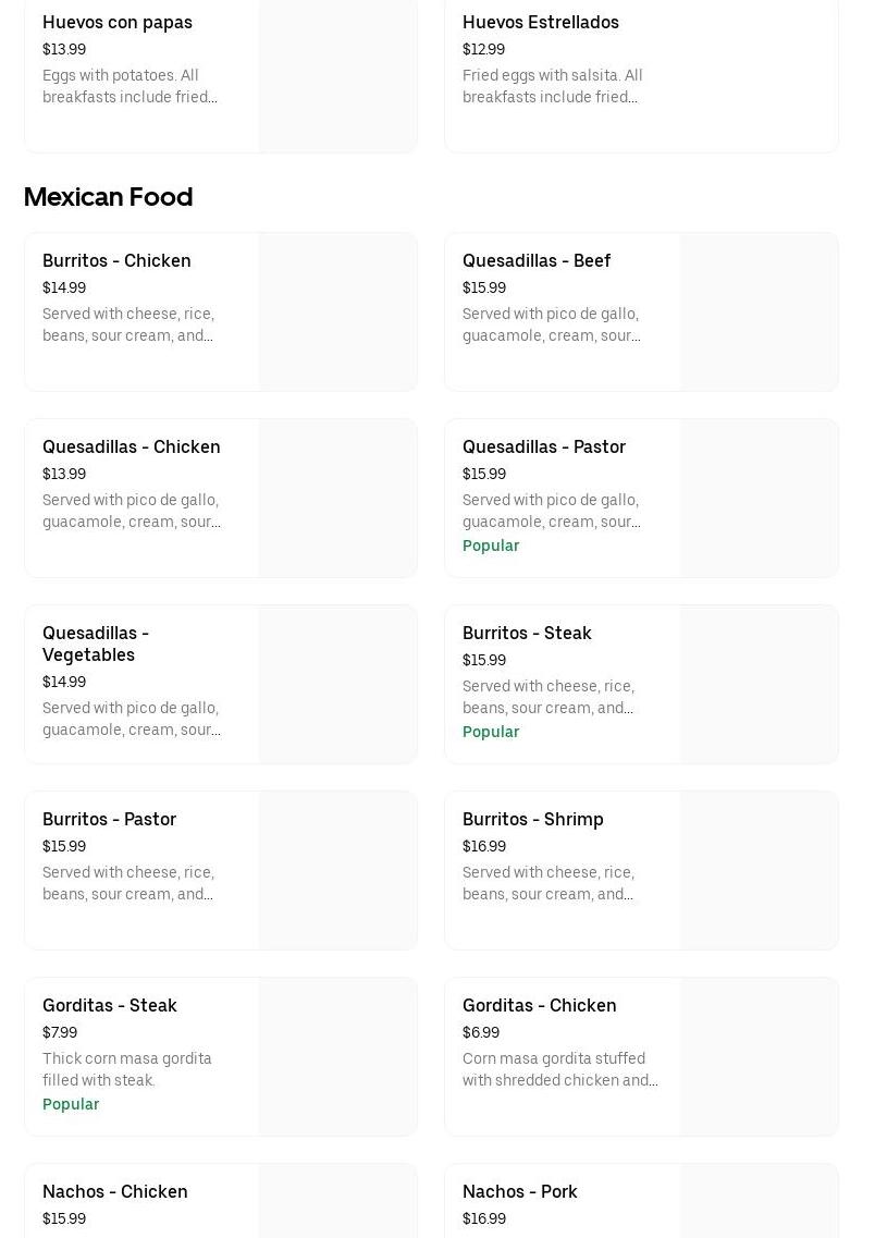 Chalatenango Restaurant Menu