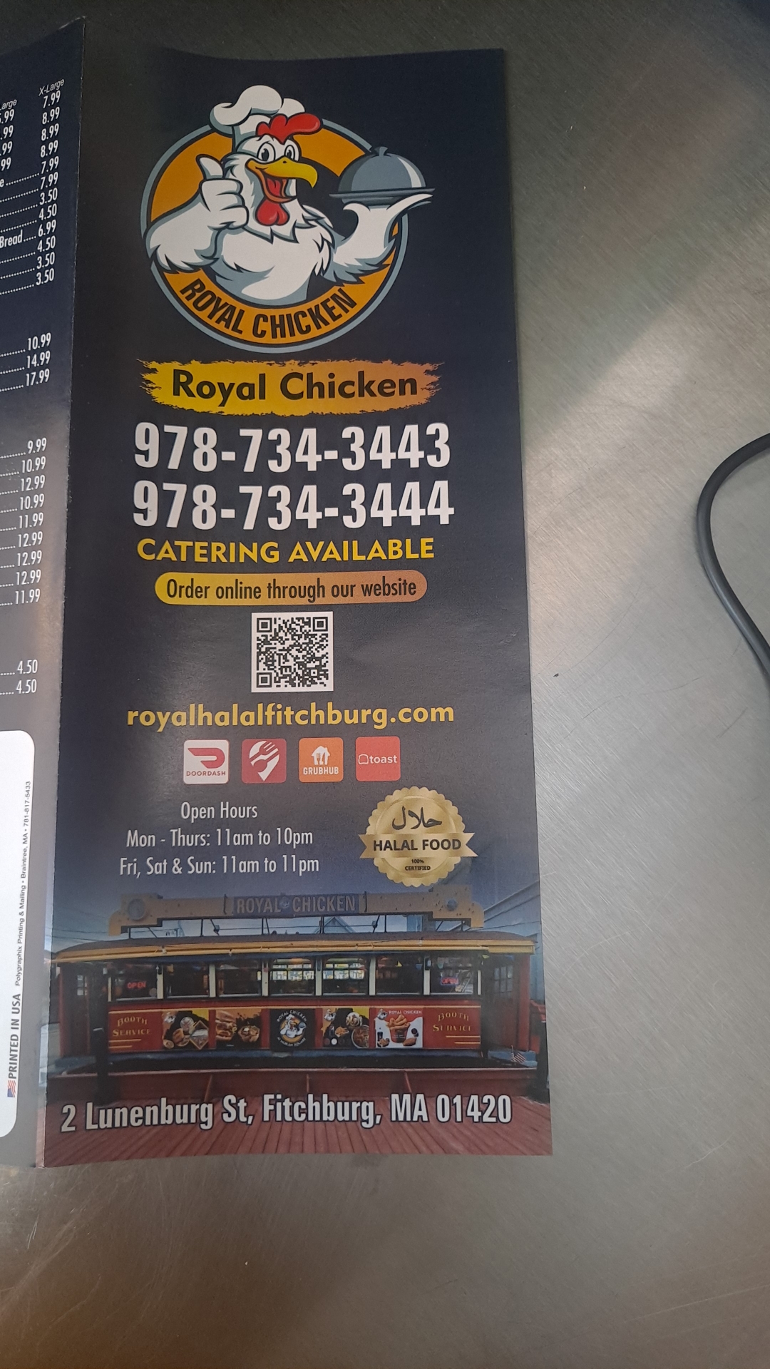 ROYAL CHICKEN & GRILL Menu