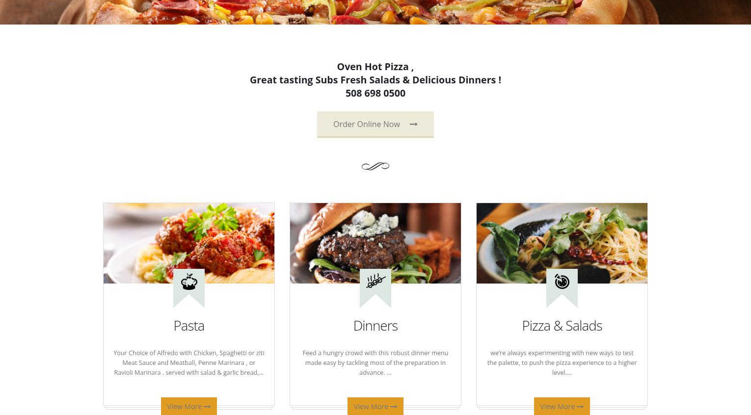 Pizza Time Foxboro Menu