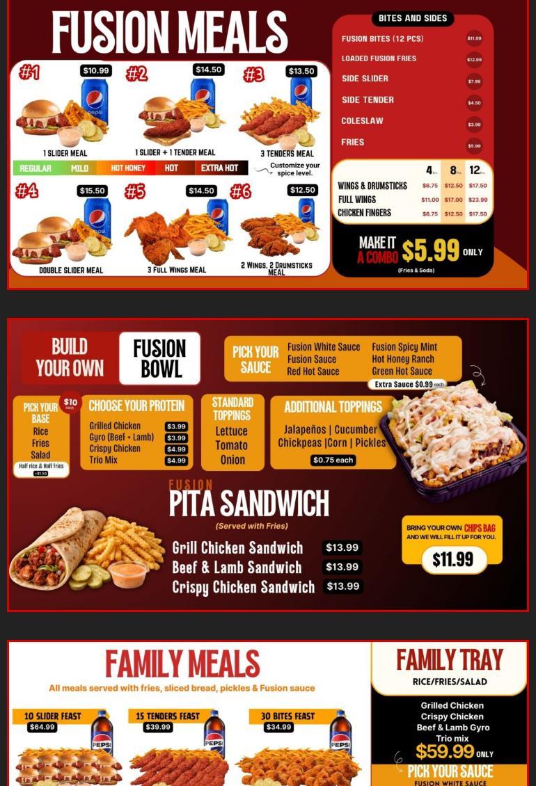 The Halal Fusion Menu