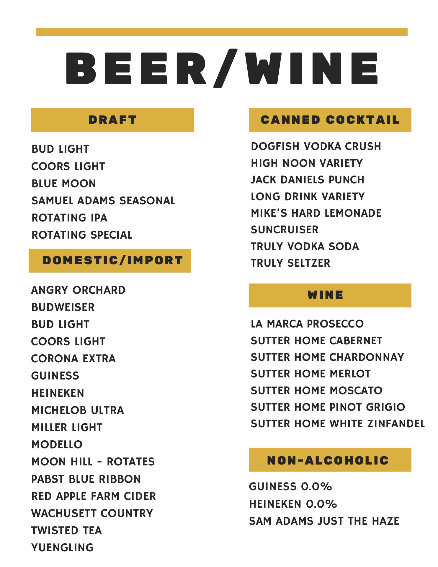 Windsor Cafe Inc Menu