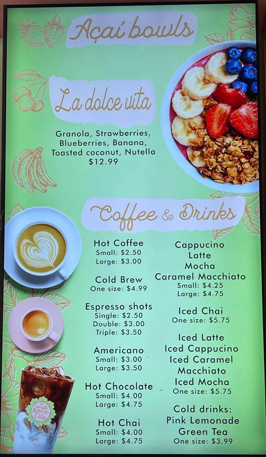 La Dolce Vita Menu