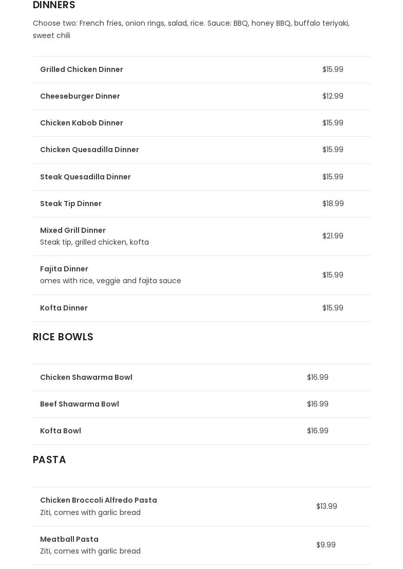 Waterfront Cafe Menu