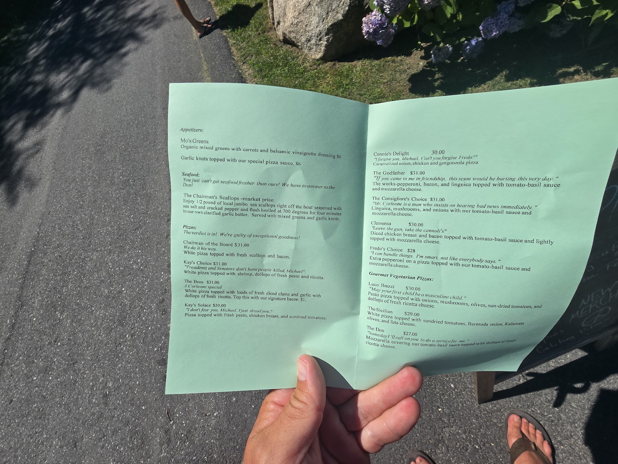 Soprano's Pizza Menu