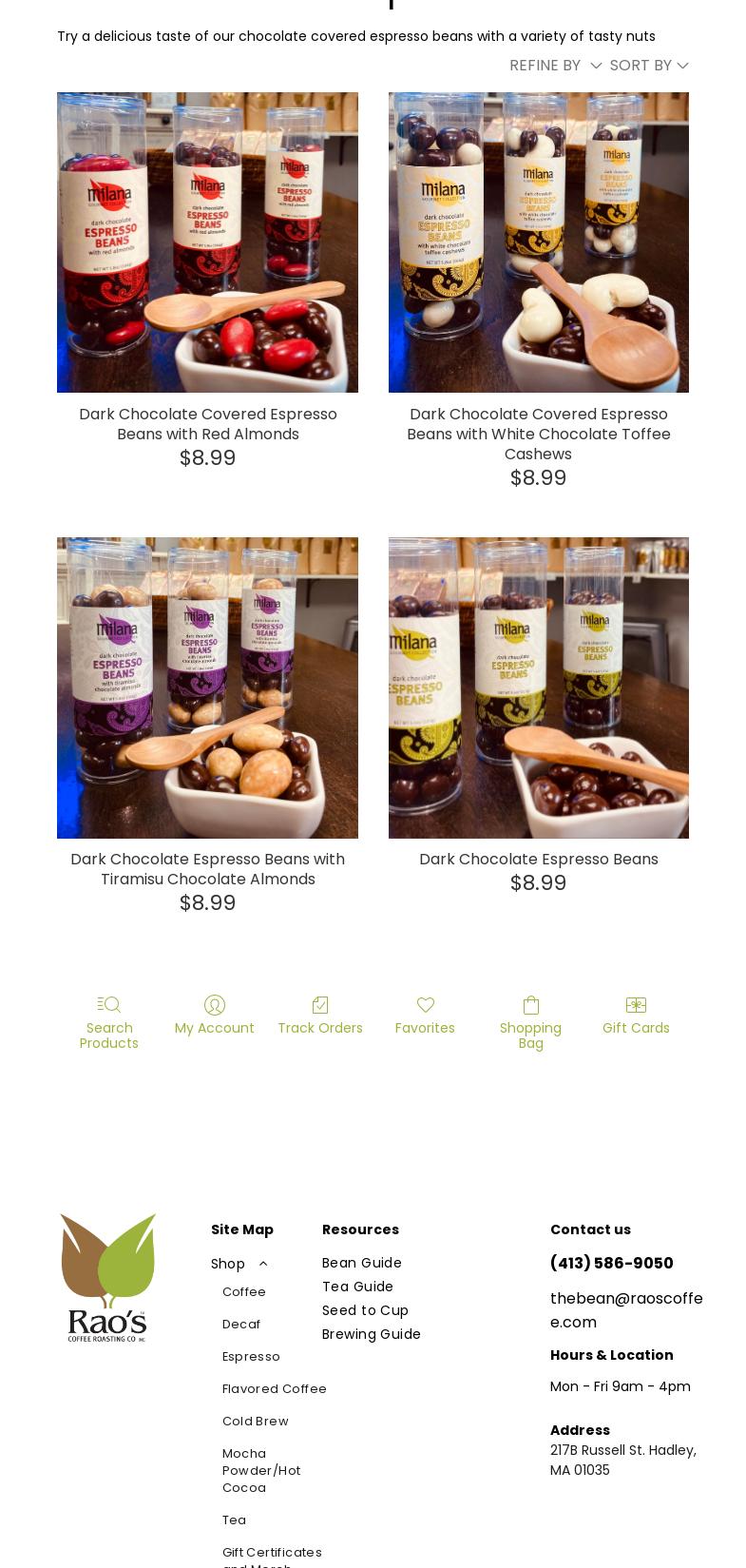 Rao's Coffee Roasting Co. Menu