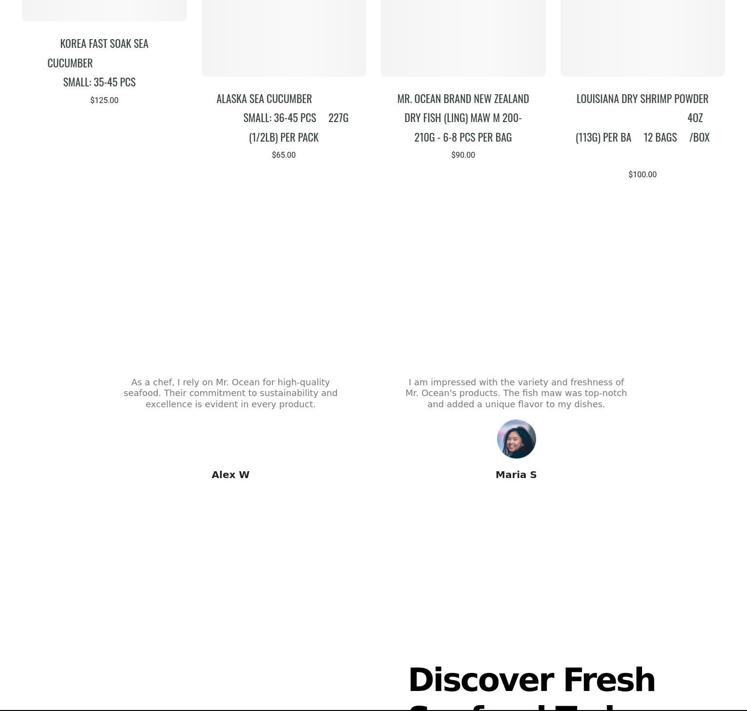 Mr Ocean Seafood Corporation Menu