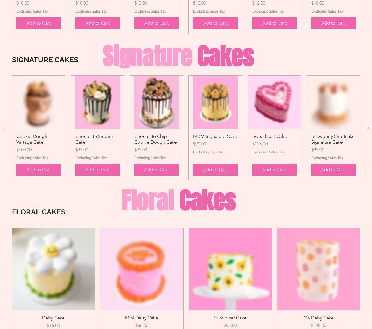 United Cakes Bakery Menu