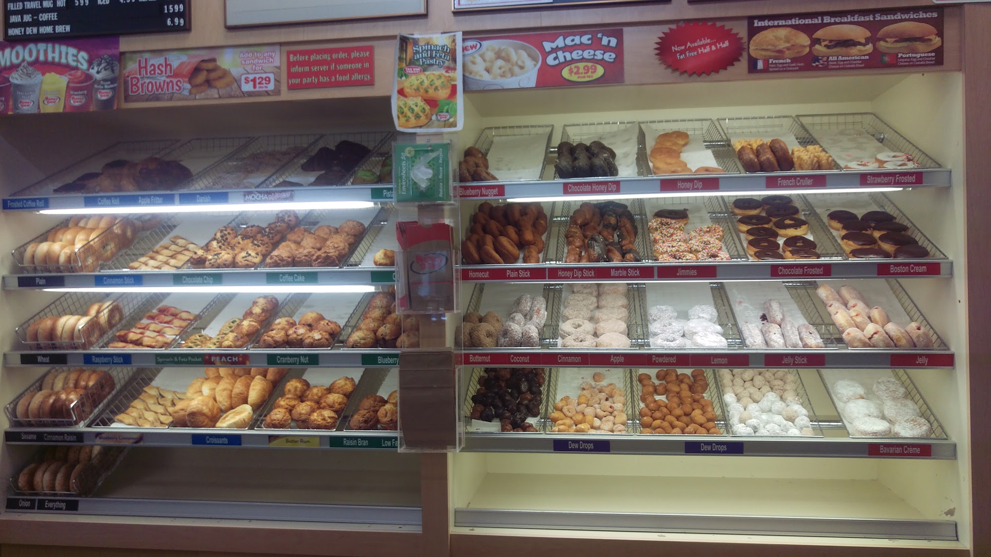 Honey Dew Donuts Menu