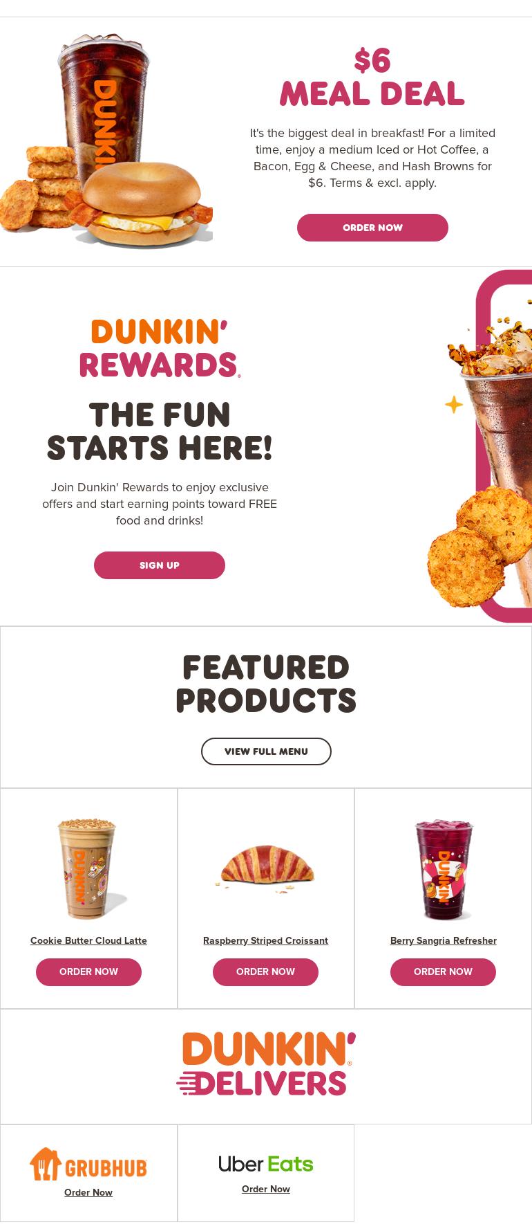 Dunkin' Menu