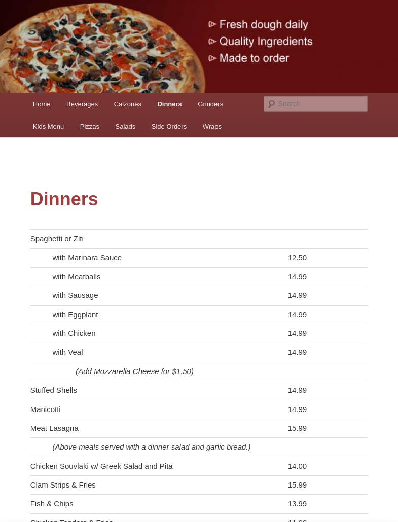 Lanesboro Pizza Menu