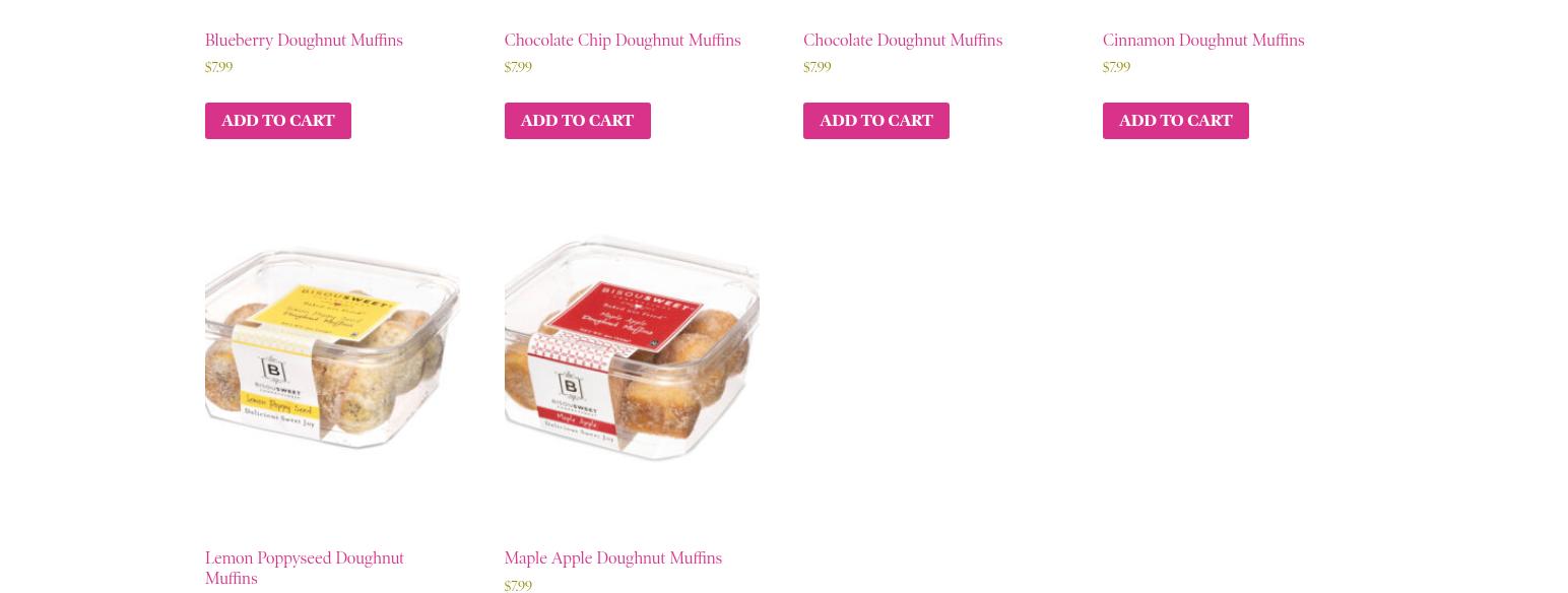 Bisousweet Confections Menu