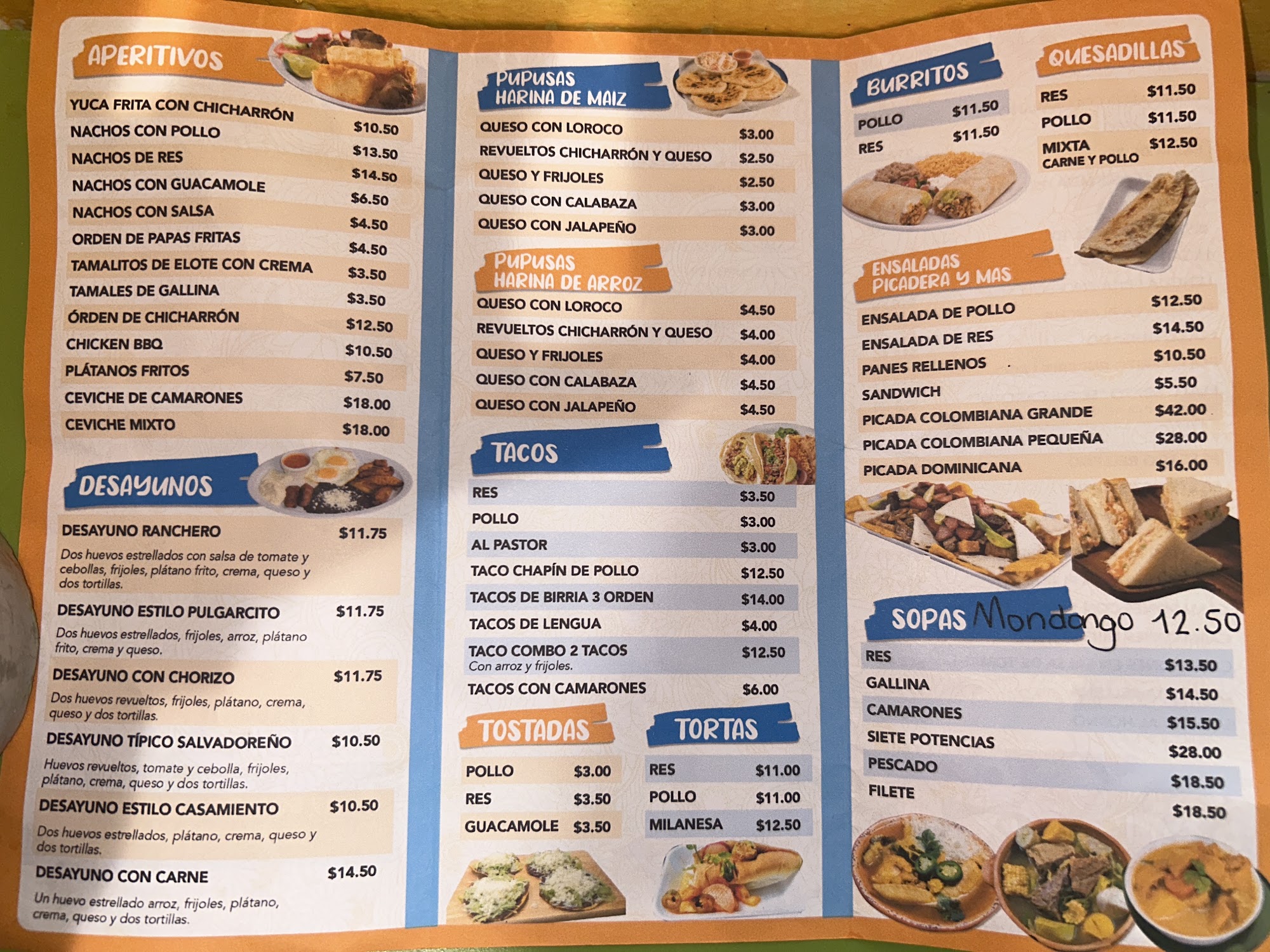 El Pulgarcito Restaurant Menu