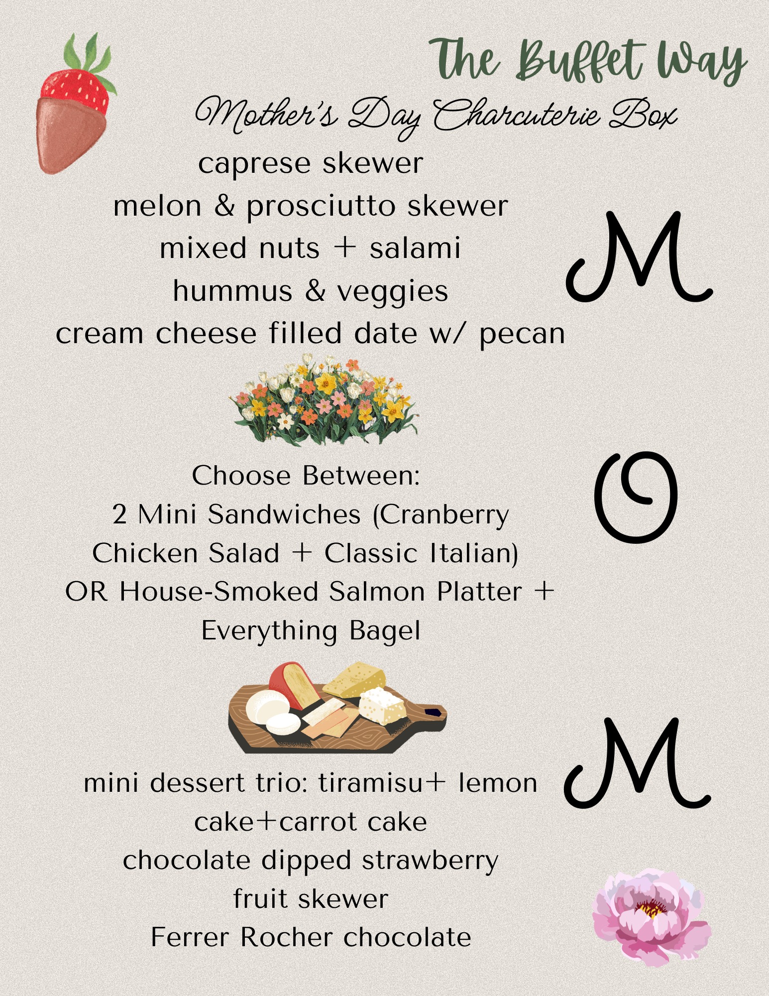 the buffet way Menu