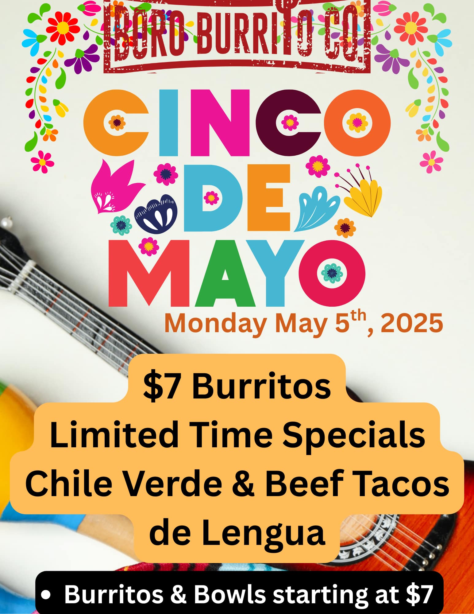 Boro Burrito Co. Menu