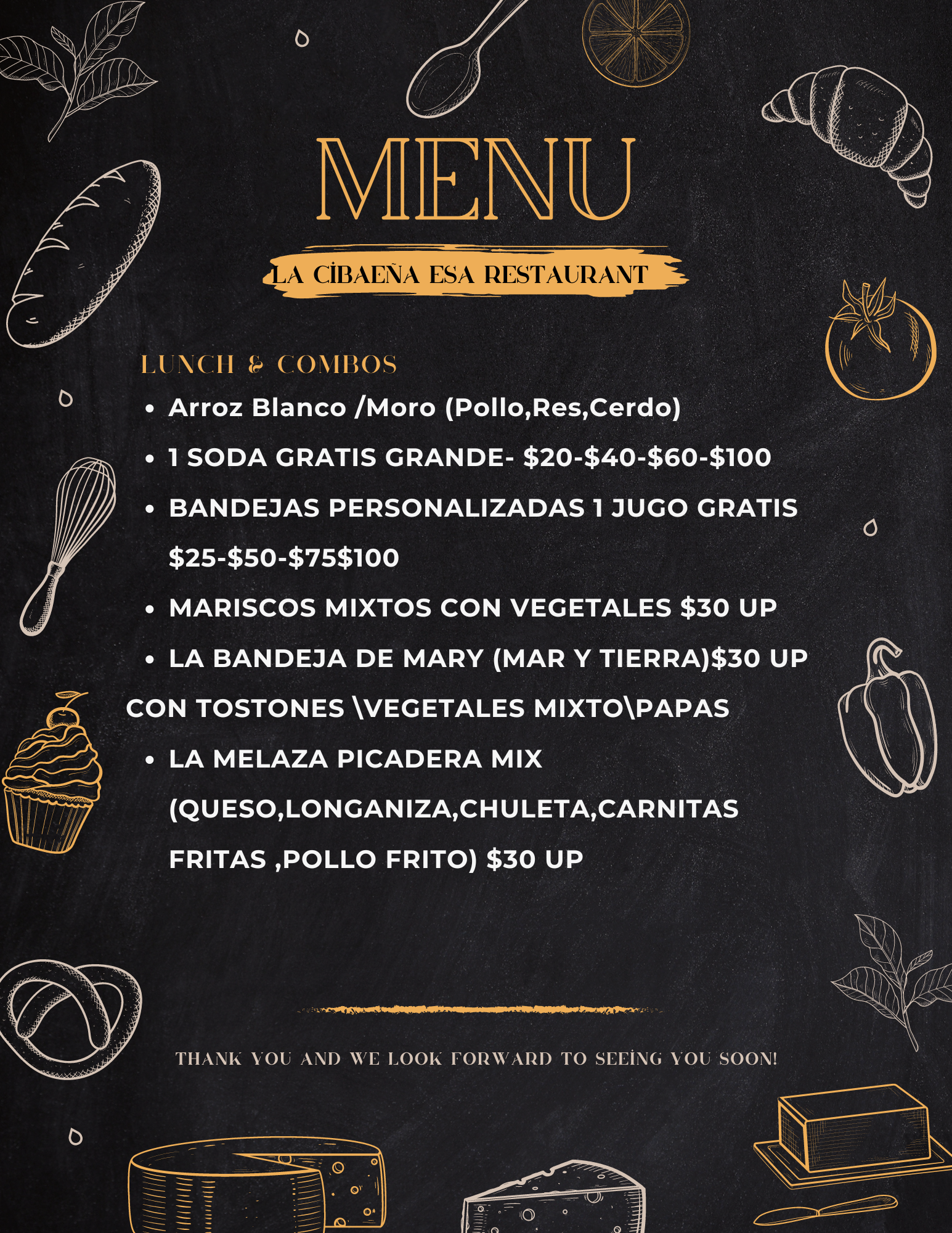 La Cibaeña Esaa Restaurant Menu