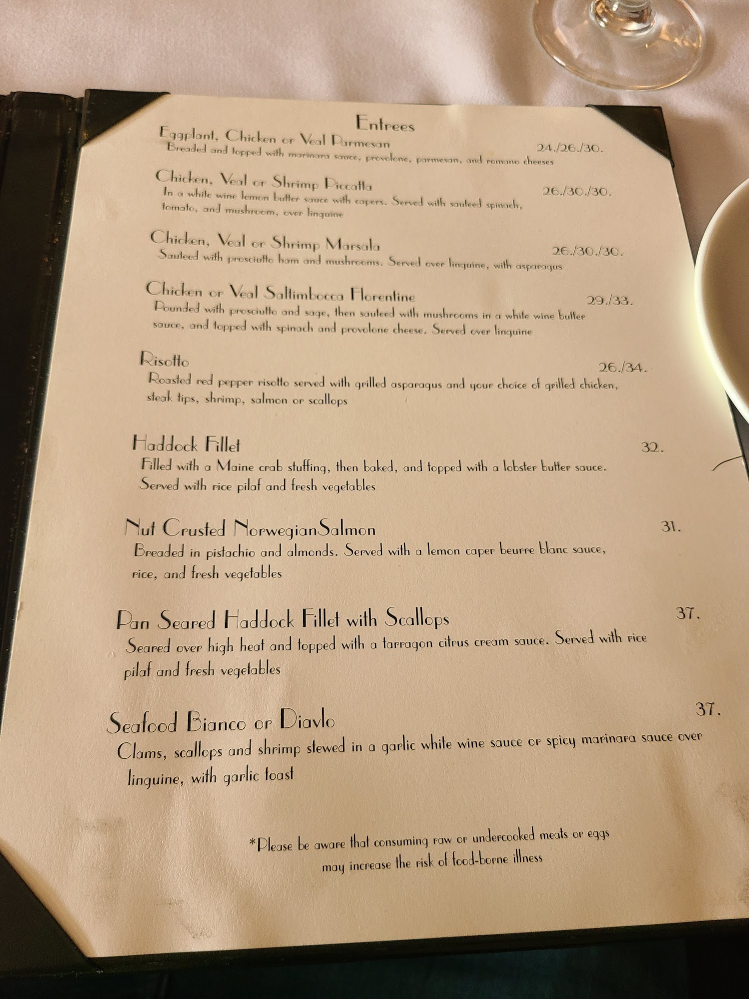 Basil Restaurant Menu