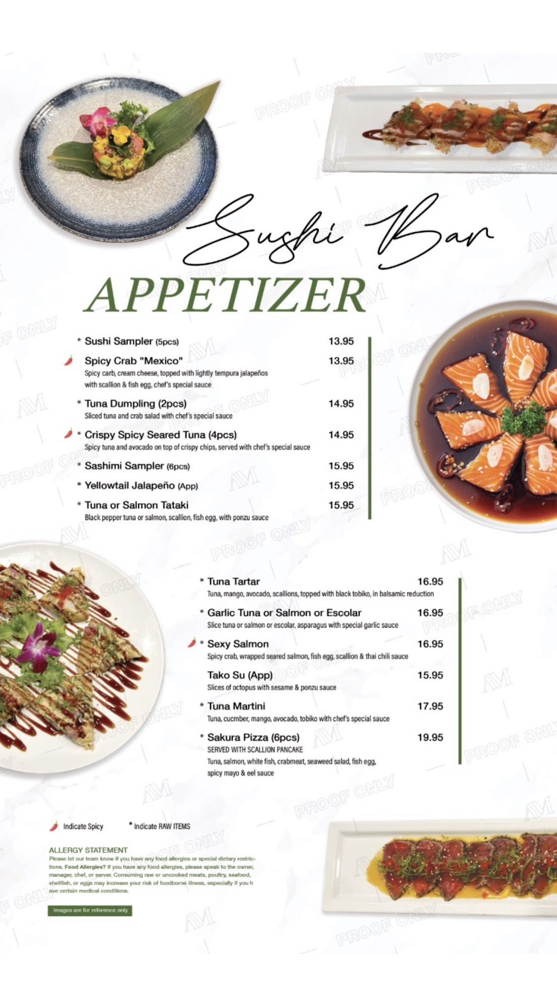 Wasabi Asian Bistro & Bar Menu